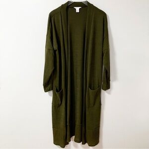 Caslon | Green Duster Cardigan M